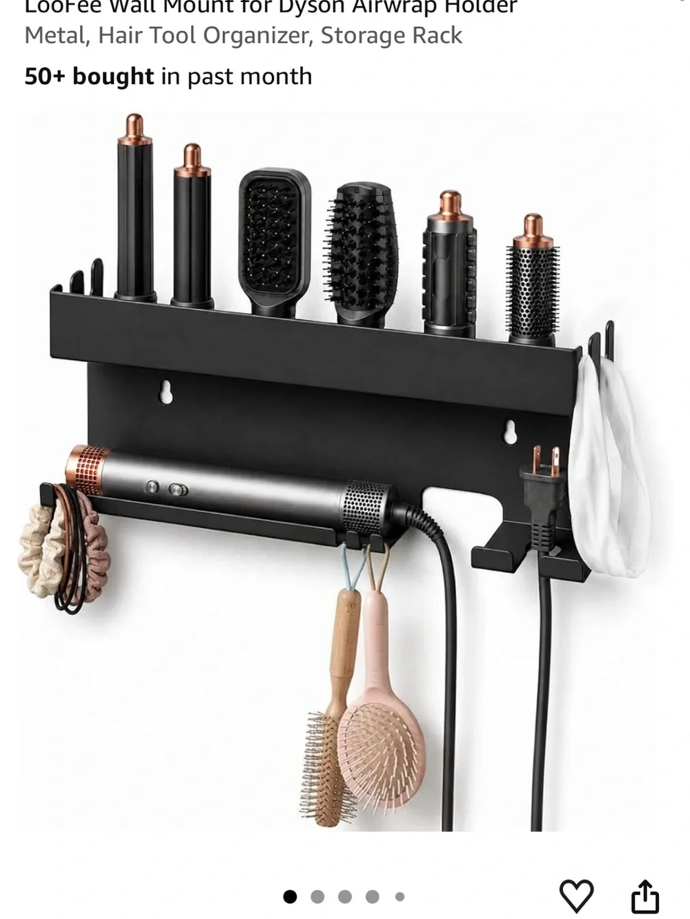 Wall-Mount Hair Tool Organizer Rack - Black by